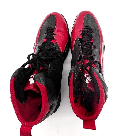 Adidas Techfit Football Cleats Men's Size 17 Red & Black Lace Up Athletic - Picture 9 of 11